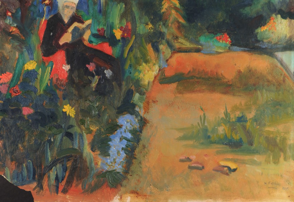 Marie Valade (sign&eacute; M. Fulchic en bas &agrave; droite), sans titre, 1945 - huile sur papier 27x39 cm