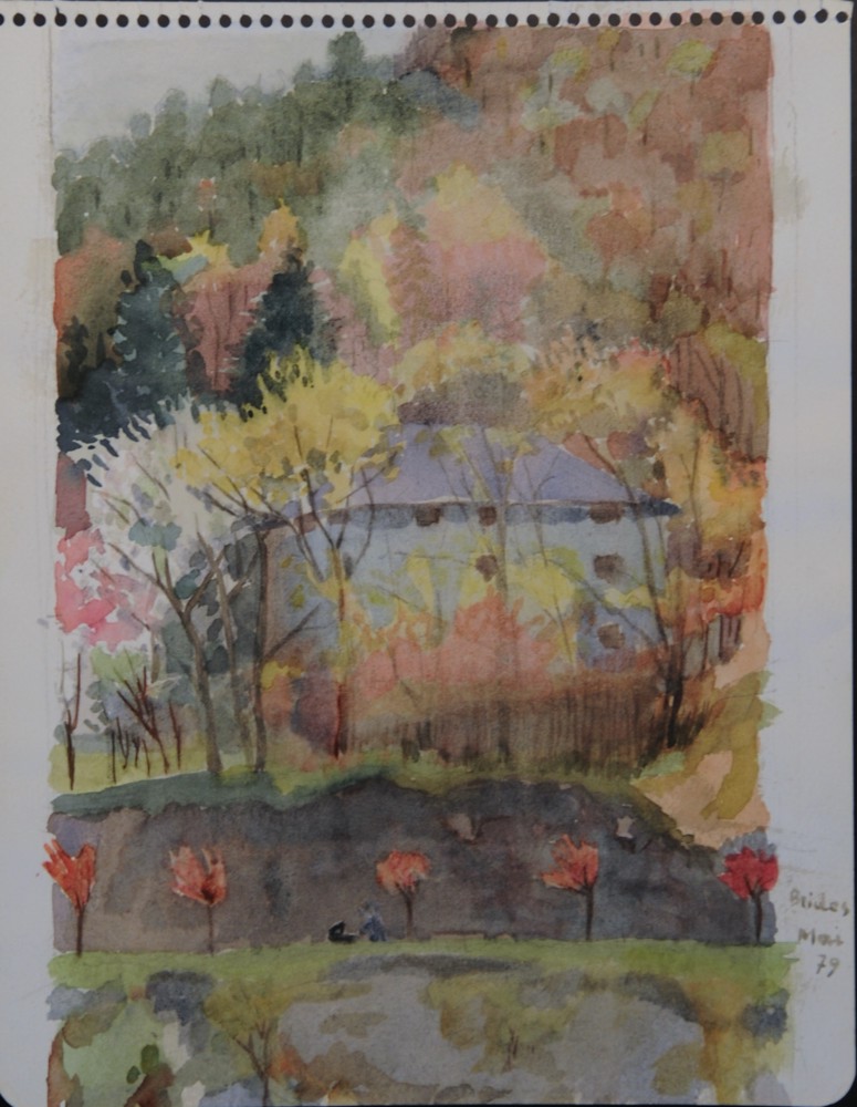 Marie Valade (dat&eacute;, non sign&eacute;), sans titre (Brides-les-Bains), mai 1979 - aquarelle sur papier 27x21 cm