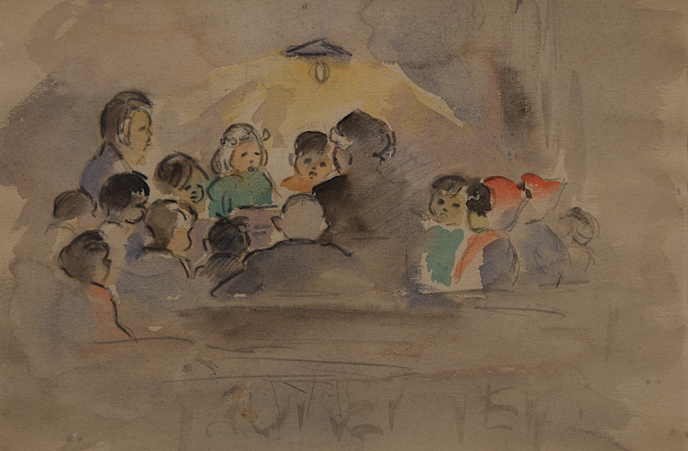 Marie Valade (non sign&eacute;), sans titre, ca.1960 - aquarelle sur papier 26x33 cm