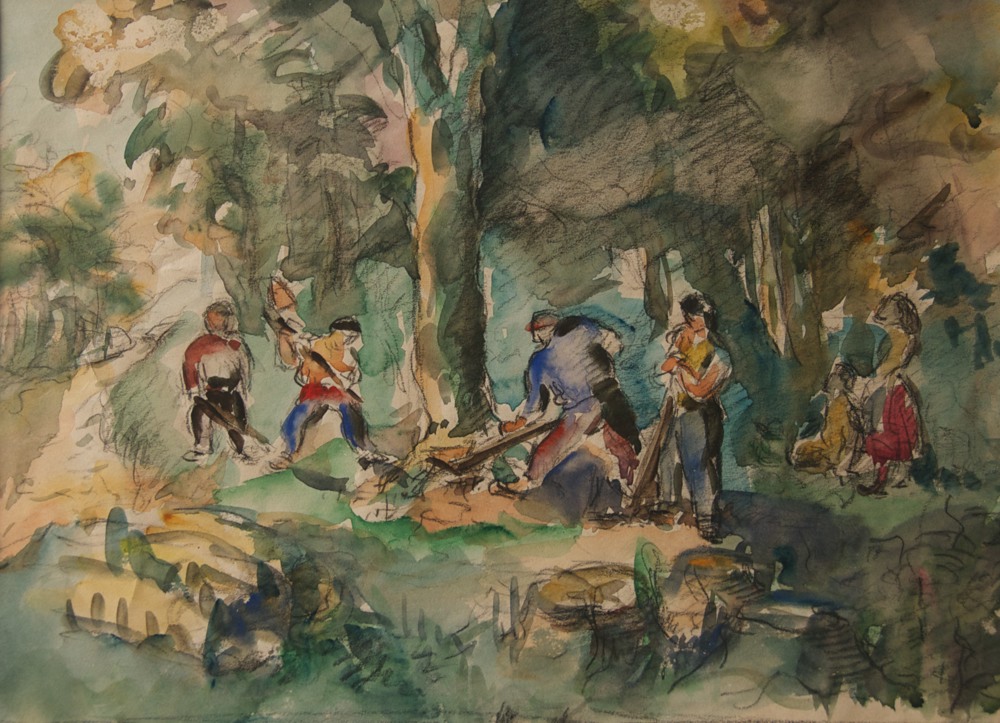 Marie Valade (non sign&eacute;), sans titre, ca.1960 - aquarelle sur papier 22x30 cm