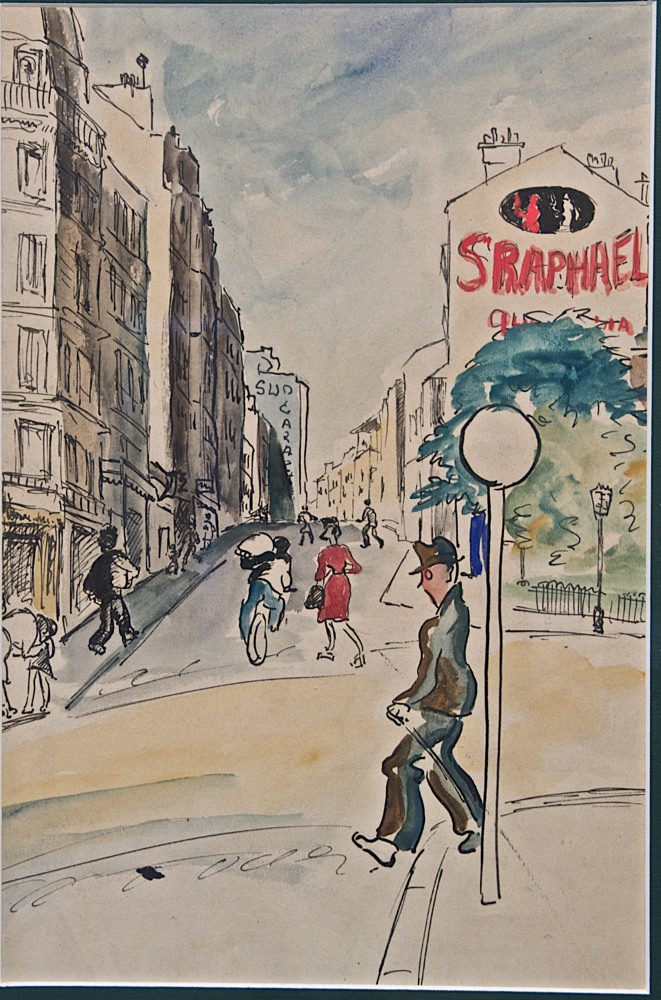 Marie Valade (non sign&eacute;), sans titre, ca.1945 - aquarelle sur papier 30x20 cm