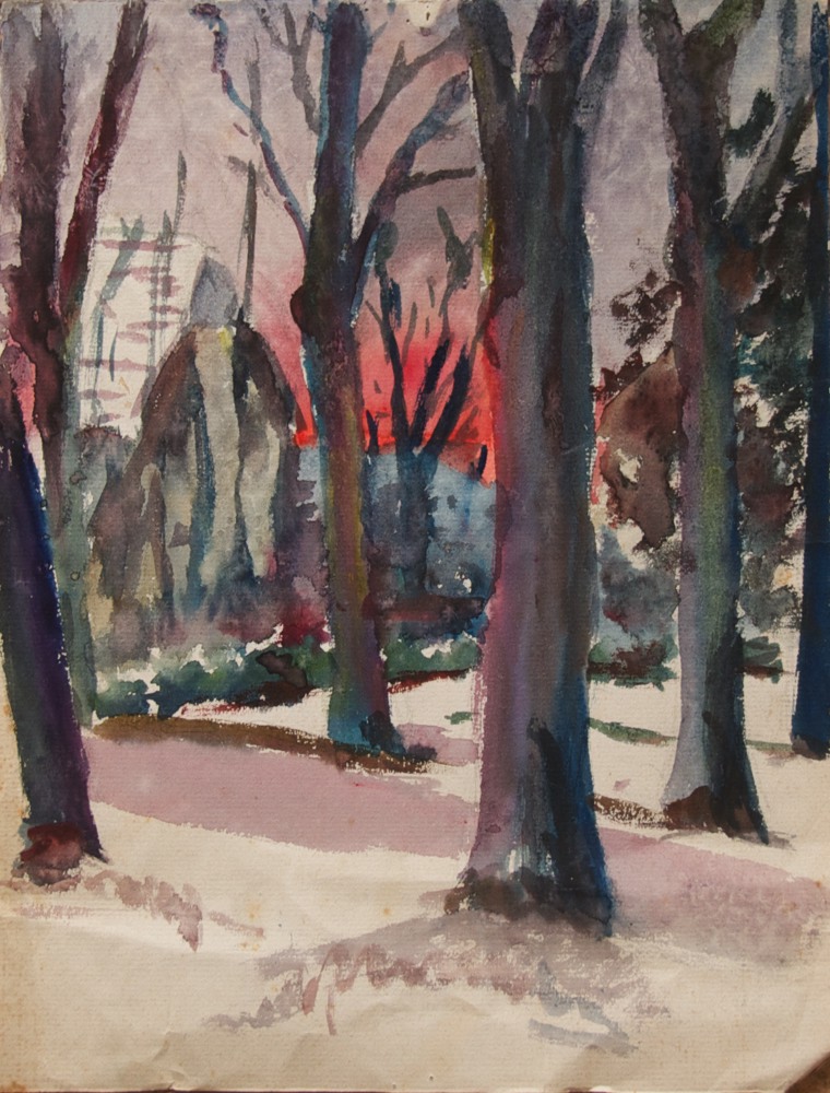 Marie Valade (non sign&eacute;), sans titre, ca.1960 - aquarelle sur papier 32x24 cm