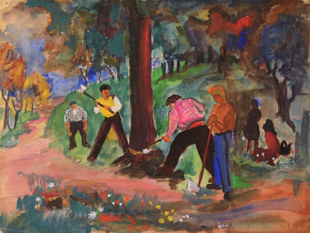 Marie Valade (non sign&eacute;), sans titre, ca.1965 - aquarelle sur papier 48x63 cm