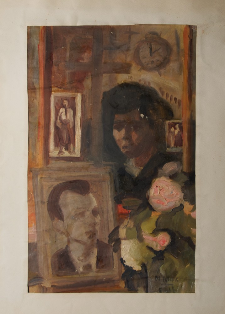 Marie Valade (sign&eacute; M. Fulchic en bas &agrave; droite), sans titre, ca.1945 - gouache sur papier 63x47 cm