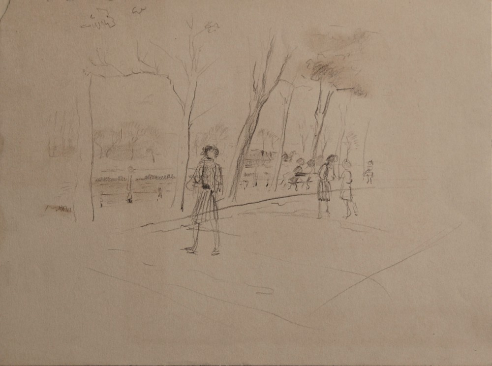 Marie Valade (non sign&eacute;), sans titre, ca.1960 - mine de plomb sur papier 26x35 cm