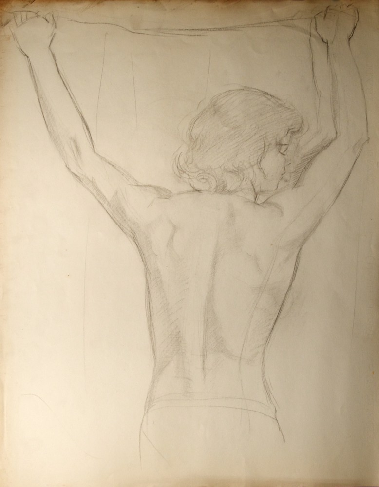 Marie Valade (non sign&eacute;), sans titre, ca.1945 - mine de plomb sur papier 64x50 cm