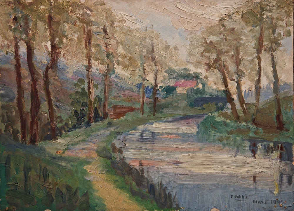 Marie Valade (sign&eacute; M. Fulchic en bas &agrave; droite), sans titre, mars 1941 - huile sur toile 24x33 cm