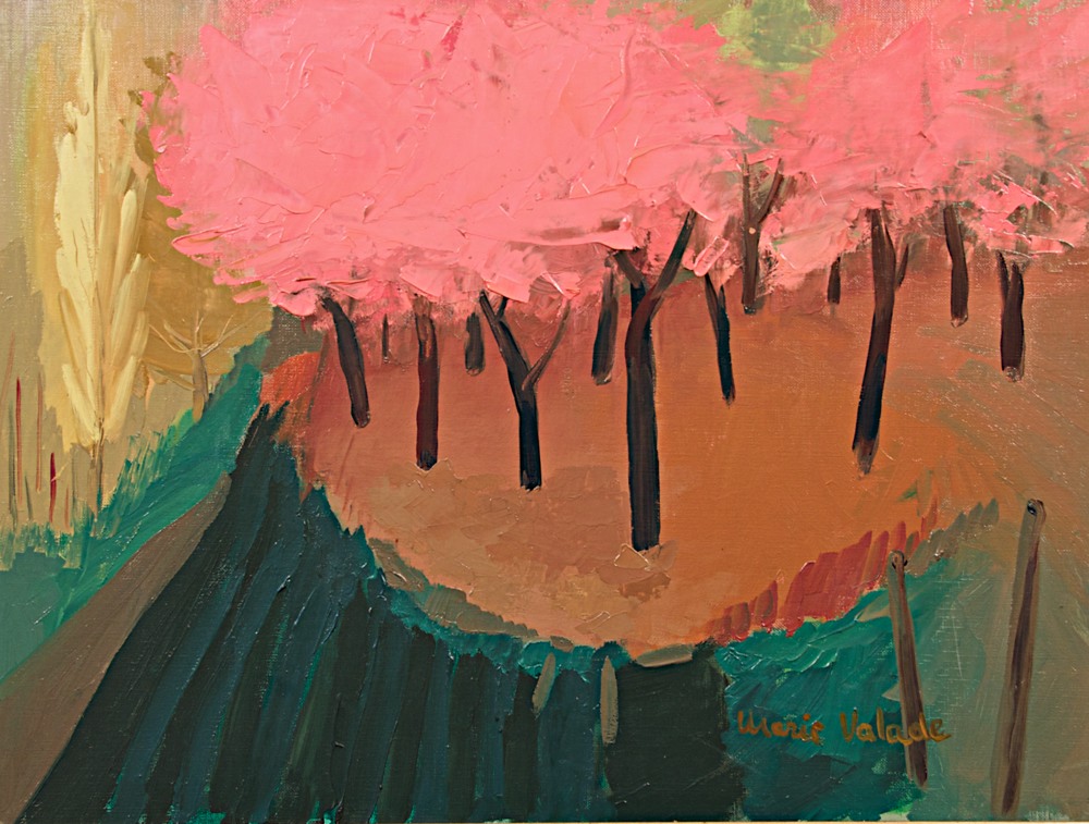 Marie Valade (sign&eacute; en bas &agrave; droite), &ldquo;Printemps&rdquo;, 1970 - huile sur toile 46x61 cm
